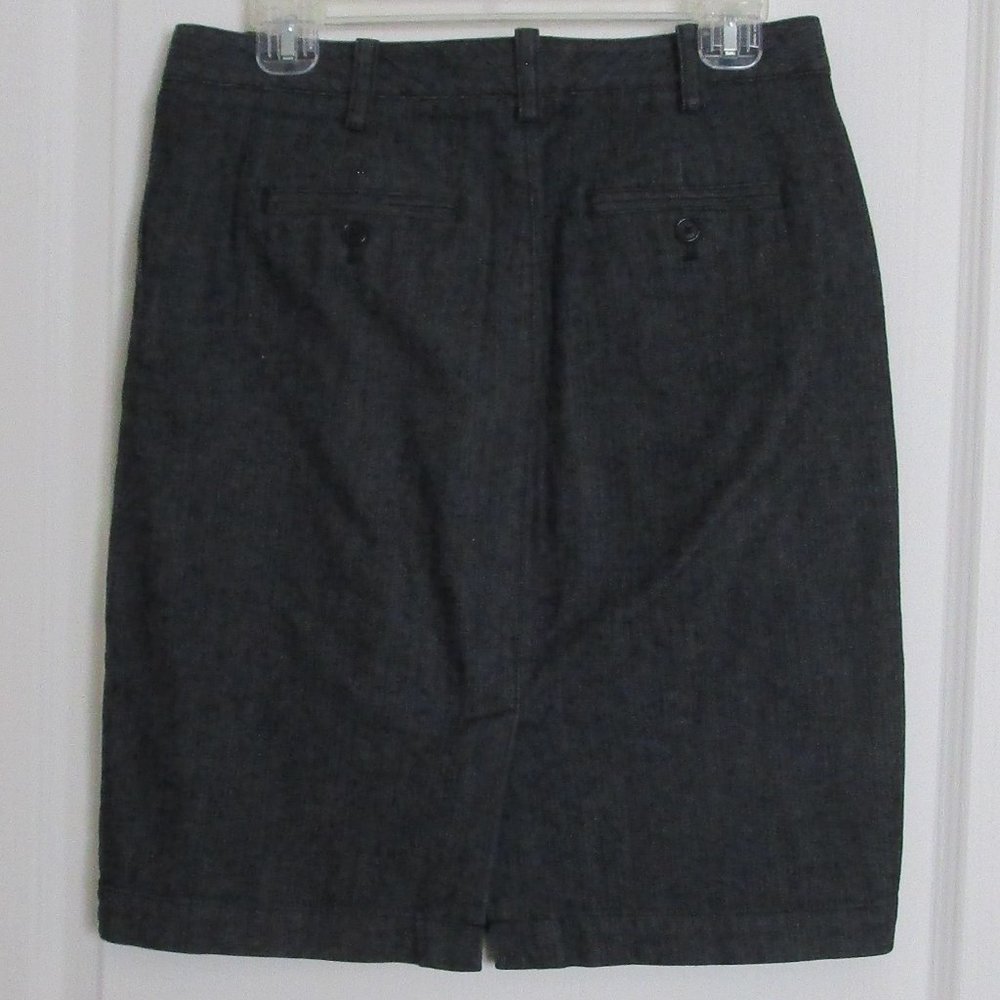 black cotton stretch denim skirt